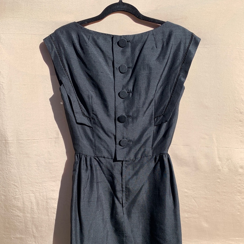 Stunning Vintage Silk Little Black Dress - Picture 6 of 7